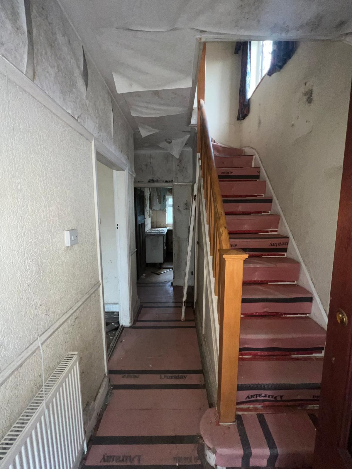 Warley property hallway before renovation works